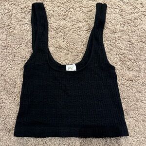 PacSun Black Textured Crop Top
